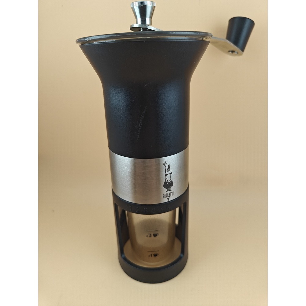 Bialetti Manual Coffee Grinder MCPRO001 Black Alloy Steel Burr Portable